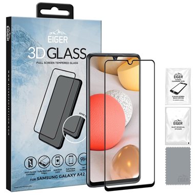 EIGER Samsung Galaxy A42 5G Display-Glas 3D Glass Case-Friendly clear/black