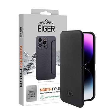 EIGER Apple iPhone 14 Pro Schutzcase bookstyle Eiger Norh Case Folio black