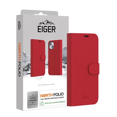 EIGER Apple iPhone 15 Schutzcase bookstyle Eiger North Folio Case Red
