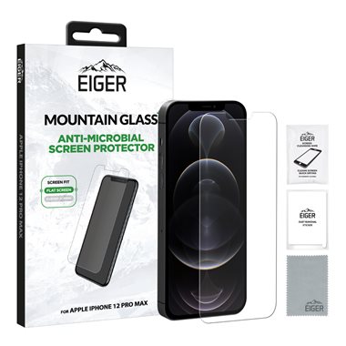 EIGER Apple iPhone 12/12 Pro Max Display-Glas antibakteriell 2.5D Eiger Mountain Glass+
