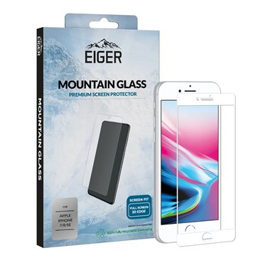 EIGER Apple iPhone SE2020/8/7 Display-Schutzglas, vollfächig, randlos 3D Glass Case-Friendly white