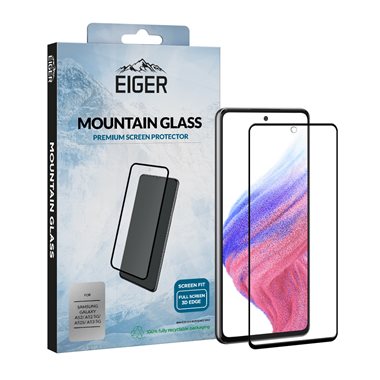 EIGER Samsung Galaxy A52 5G / A52s 5G / A53 5G vollflächiger Displayschutz Mountain Glass CLEAR EDGE