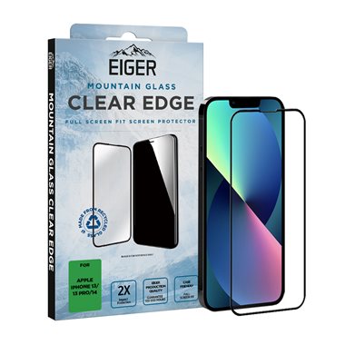 EIGER Apple iPhone 14/13/13 Pro vollflächiger Displayschutz Mountain Glass CLEAR EDGE