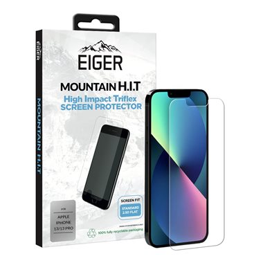 EIGER Apple iPhone 14/13/13 Pro Displayschutz-Folie (1er Pack) High-Impact Tri Flex clear