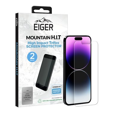 EIGER Apple iPhone 14 Plus / 13 Pro Max Displayschutz-Folie (2er Pack) High-Impact Tri Flex clear