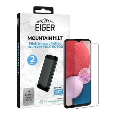 EIGER Samsung Galaxy A13 4G Displayschutz-Folie (2er Pack) High-Impact Tri Flex clear