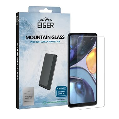 EIGER Motorola Moto G22 Display-Glas (1er-Pack) Mountain Glass 2.5D clear