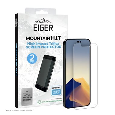 EIGER Apple iPhone 14 Pro Max Displayschutz-Folie (2er-Pack) High Impact Triflex clear