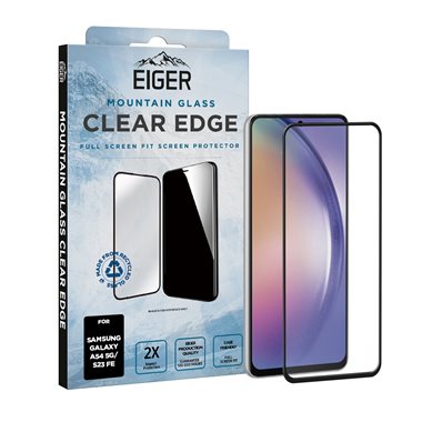 EIGER Samsung Galaxy A54 5G / S23 FE vollflächiger Displayschutz Mountain Glass CLEAR EDGE