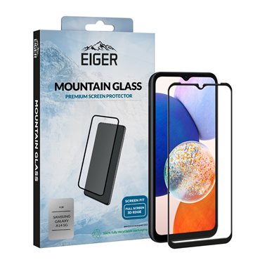 EIGER Samsung Galaxy A14 / A14 5G 3D Glas Case friendly Mountain Glass 3D clear/black