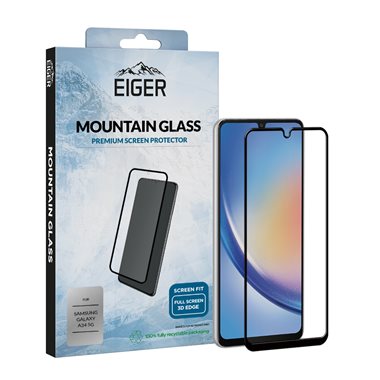 EIGER Samsung Galaxy A34 5G vollflächiger Displayschutz Mountain Glass CLEAR EDGE