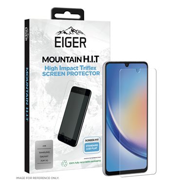 EIGER Samsung Galaxy A34 5G Displayschutz-Folie (1er-Pack) High Impact Triflex clear