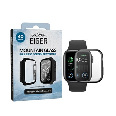 EIGER Apple Watch SE 40mm Full Case Schutz schwarz Mountain Glass Full Case Black