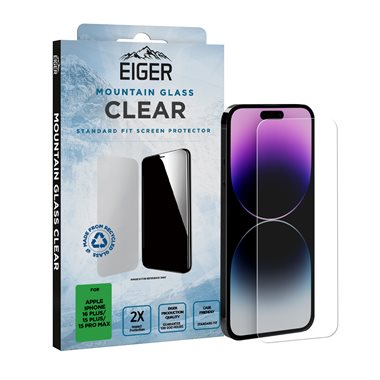 EIGER Apple iPhone 16 Plus / 15 Plus / 15 Pro Max Display-Glas Standard Fit Eiger Mountain Glass Clear