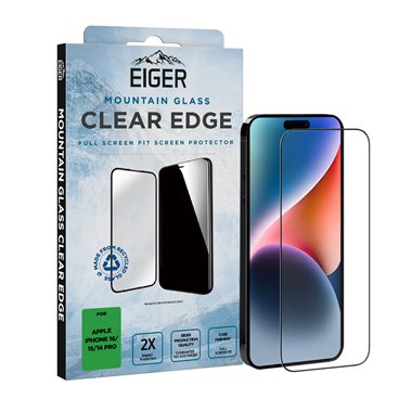 EIGER Apple iPhone Apple iPhone 16 / 15 / 14 Pro Display-Glas Full Screen Fit Eiger Mountain Glass Clear Edge