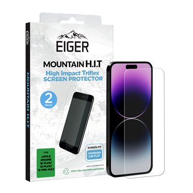 EIGER Apple iPhone 16 Plus / 15 Plus / 15 Pro Max Display-Folie (1er-Pack) Eiger Mountain H.I.T Clear