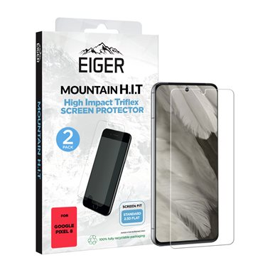 EIGER Google Pixel 8 Display-Folie (2er-Pack) Eiger Mountain H.I.T Clear