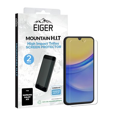 EIGER Samsung Galaxy A15 / A15 5G Display-Folie (2er-Pack) Eiger Mountain H.I.T Clear