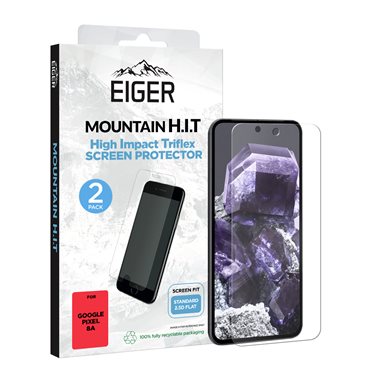 EIGER Google Pixel 8a Display-Folie (2er-Pack) Eiger Mountain H.I.T Clear