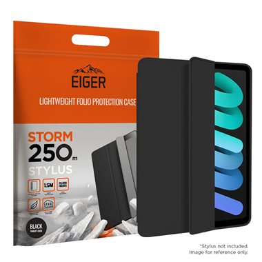 EIGER Apple iPad Mini 2021 Folio-Case mit Stylus-Halterung schwarz Eiger Storm 250m Stylus Case Black