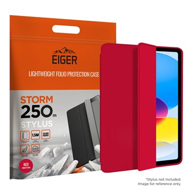 EIGER Apple iPad 10.9 (2022) Folio-Case mit Stylus-Halterung schwarz Eiger Storm 250m Stylus Case Red
