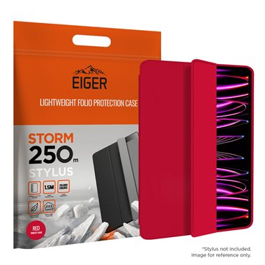 EIGER Apple iPad Pro 12.9 (2018/2020/2021/2022) Folio-Case mit Stylus-Halterung schwarz Eiger Storm 250m Stylus Case Red