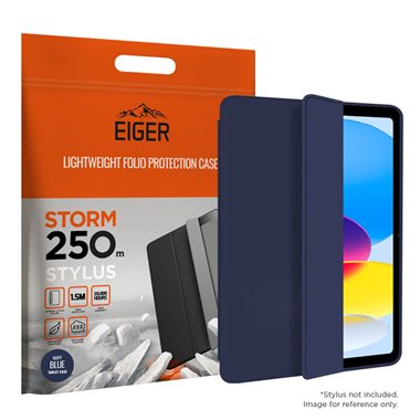 EIGER Apple iPad 10.9 (2022) Folio-Case mit Stylus-Halterung schwarz Eiger Storm 250m Stylus Case Navy