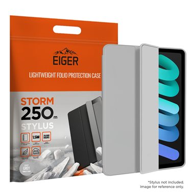 EIGER Apple iPad Mini 2021 Folio-Case mit Stylus-Halterung schwarz Eiger Storm 250m Stylus Case Grey