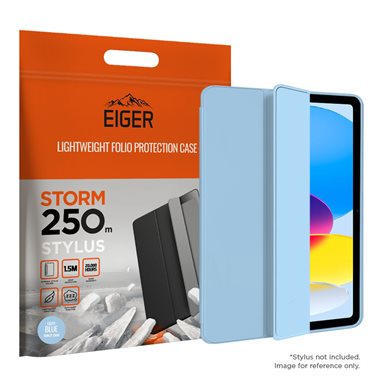 EIGER Apple iPad 10.9 (2022) Folio-Case mit Stylus-Halterung schwarz Eiger Storm 250m Stylus Case Light Blue