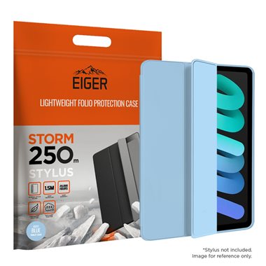 EIGER Apple iPad Mini 2021 Folio-Case mit Stylus-Halterung schwarz Eiger Storm 250m Stylus Case Light Blue