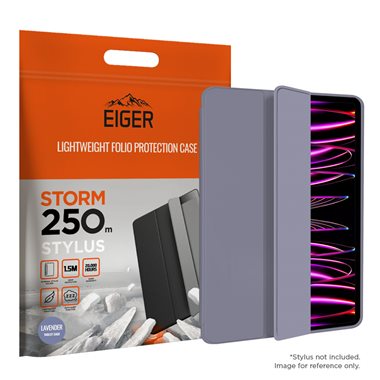EIGER Apple iPad Pro 12.9 (2018/2020/2021/2022) Folio-Case mit Stylus-Halterung schwarz Eiger Storm 250m Stylus Case Lavender