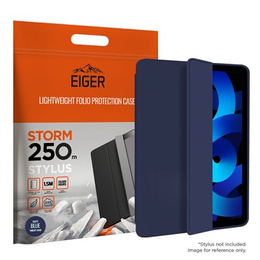 EIGER Apple iPad Air (2022) Folio-Case mit Stylus-Halterung blau Eiger Storm 250m Stylus Case Navy Blue