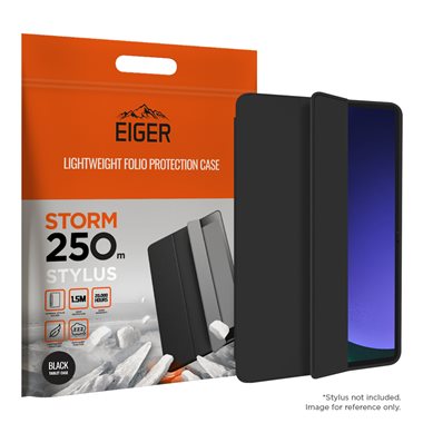 EIGER Samsung Galaxy Tab S10+ / S9+ / S9 FE+ Folio-Case mit Stylus-Halterung schwarz Eiger Storm 250m Stylus Case Black